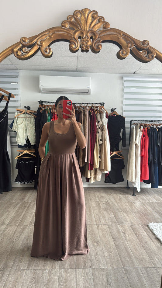 Chocolate Wide Led Jumpsuit