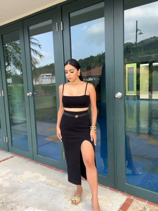 Virginia Ribbed Black Set
