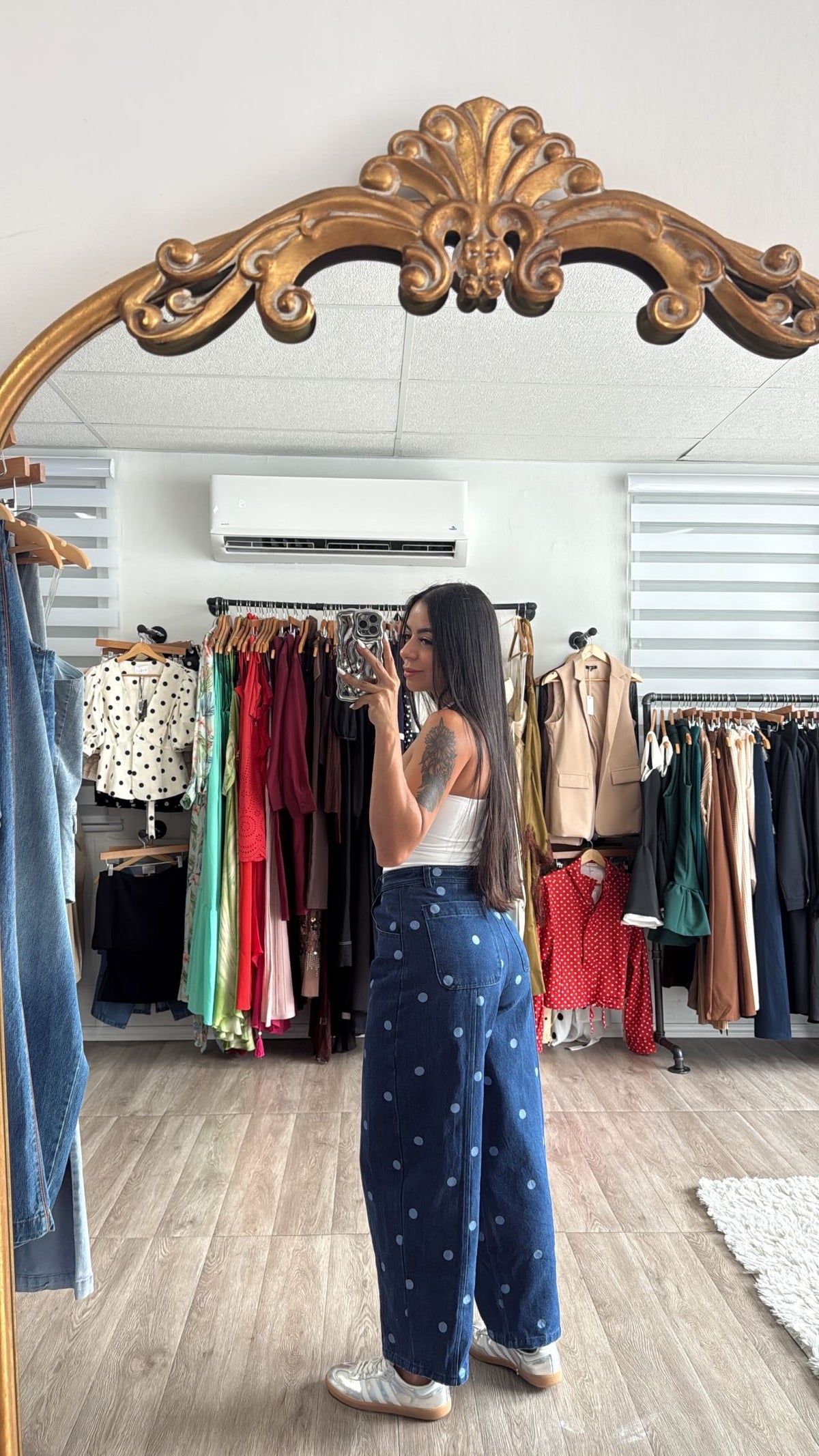 Barrel Polka dot Dark Denim