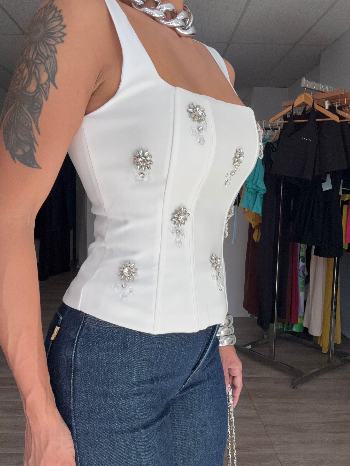 Rhinestone White top