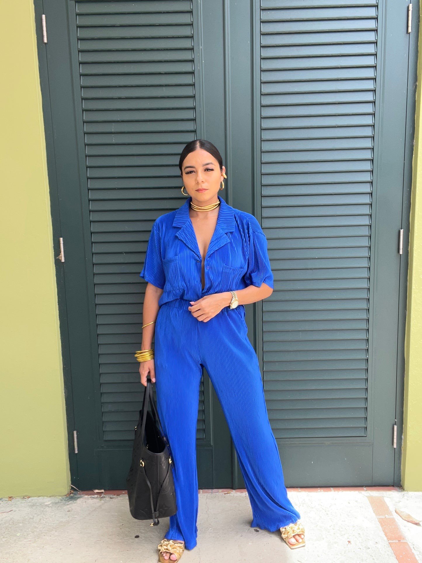 Plissed Royal Blue Set