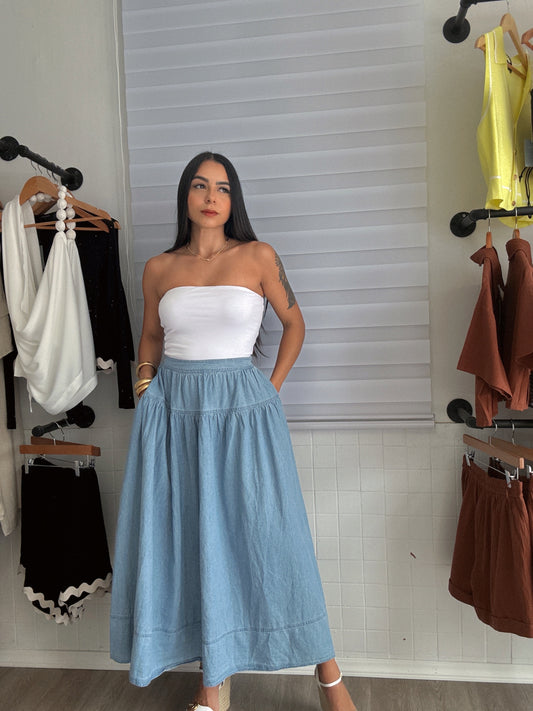 Denim Maxi skirt