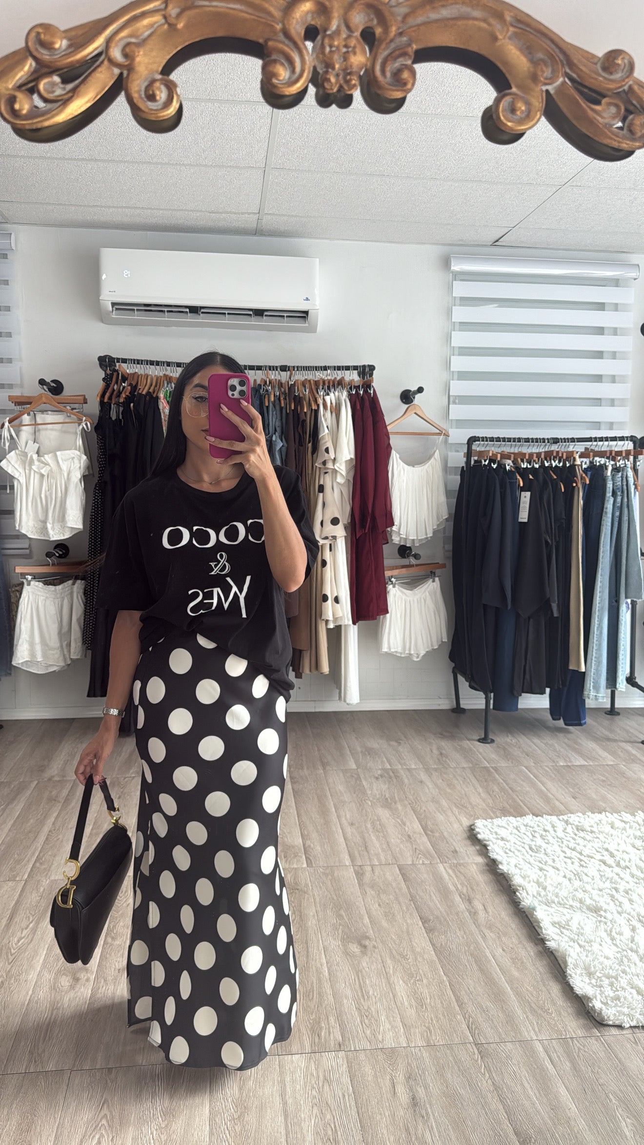 Polka dot Satin skirt