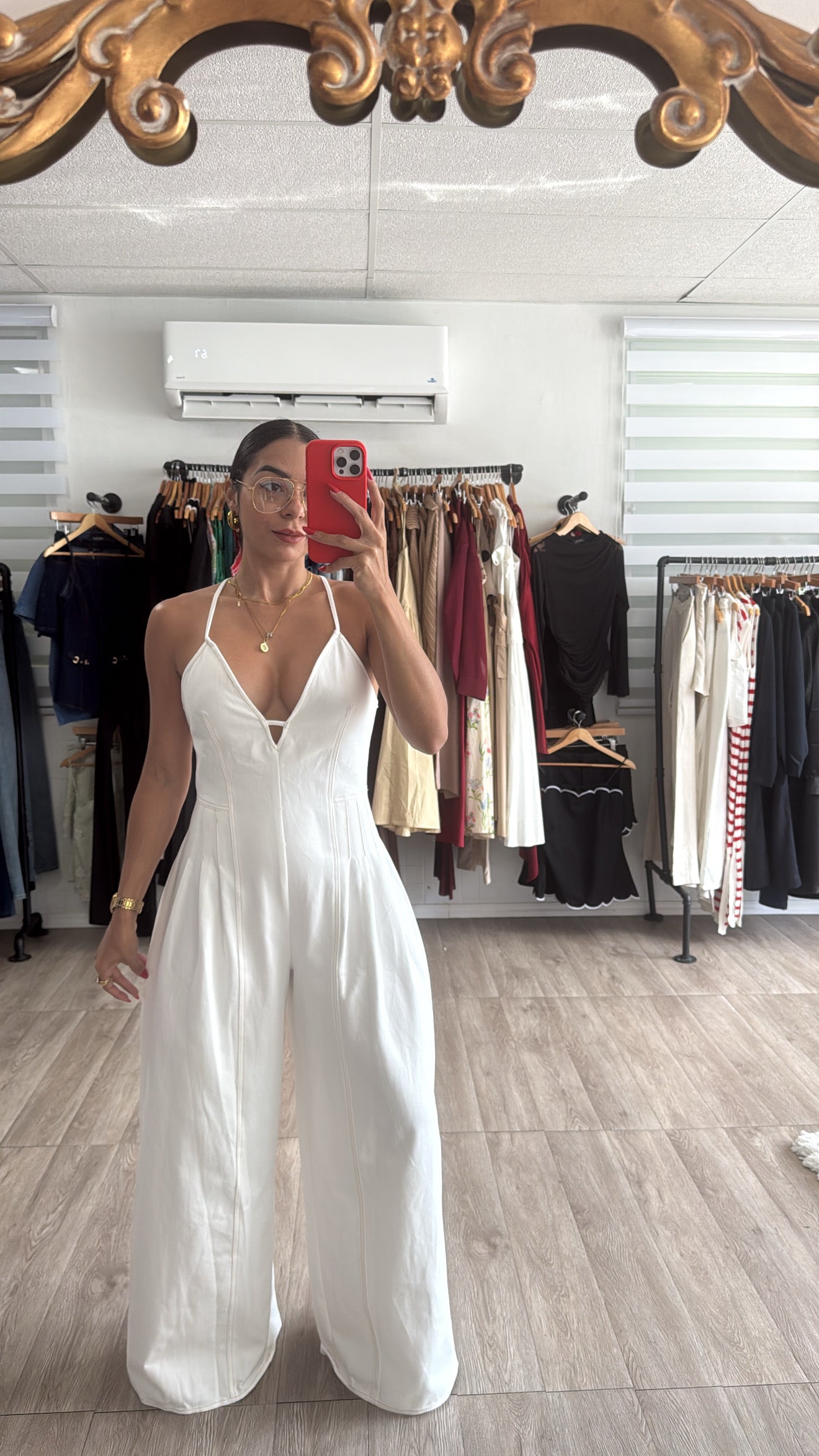White Denim Jumpsuit