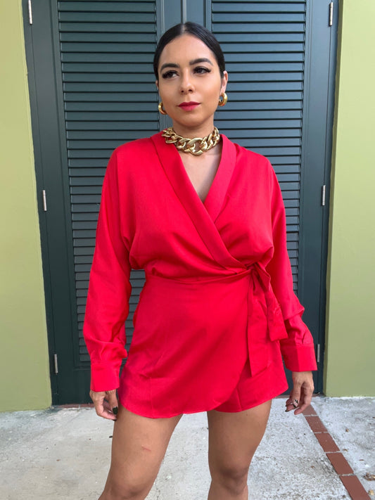 Satin Wrap dress