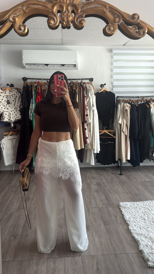 Lace Wrap Wide leg pants