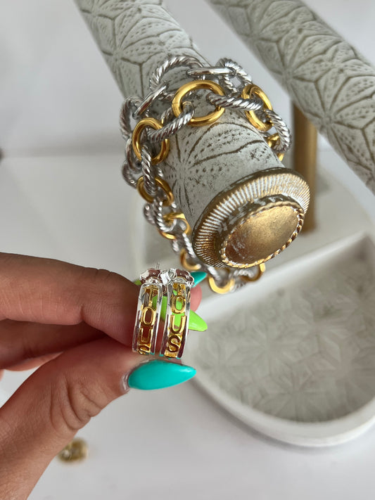 Gold and silver Earrings