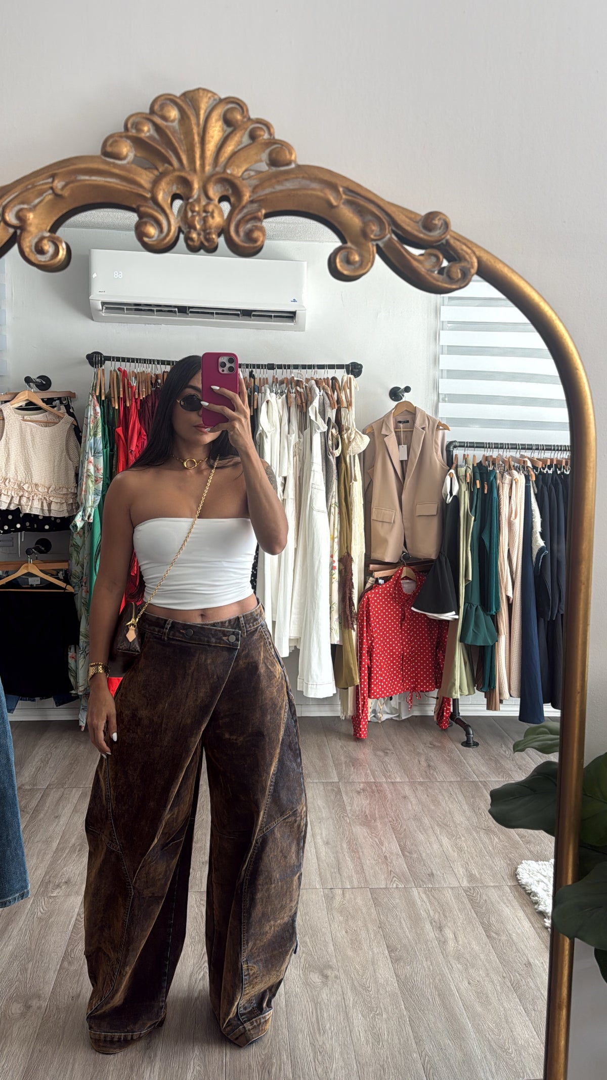 Baggy jeans Suede brown pants