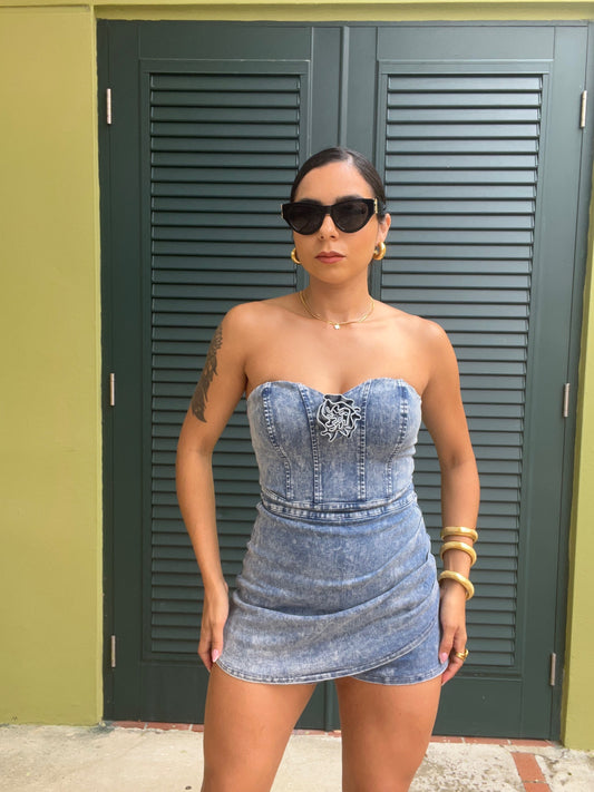Denim Wash Romper