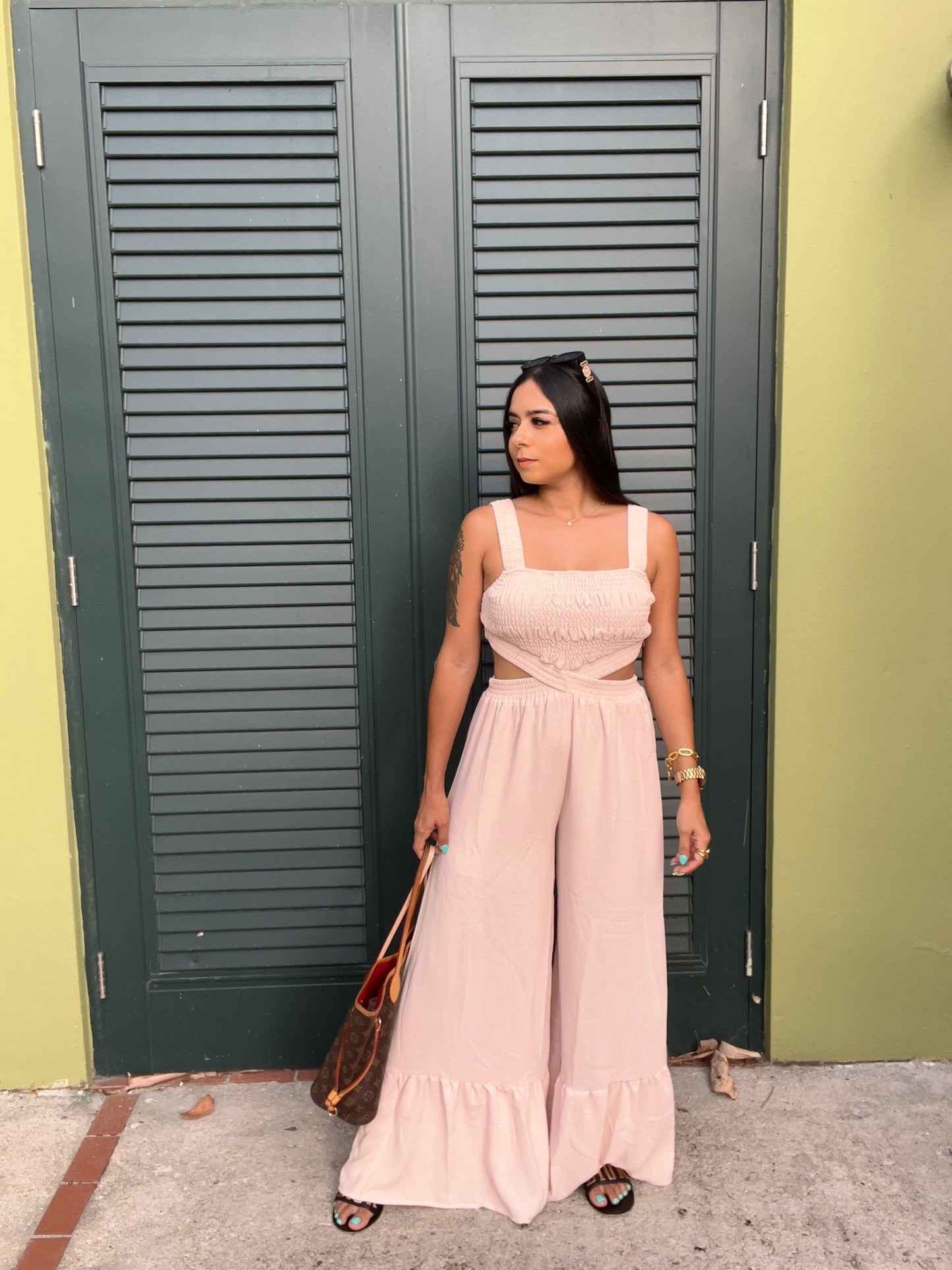 Nude Linen Jumpsuit
