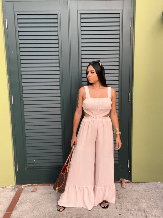 Nude Linen Jumpsuit