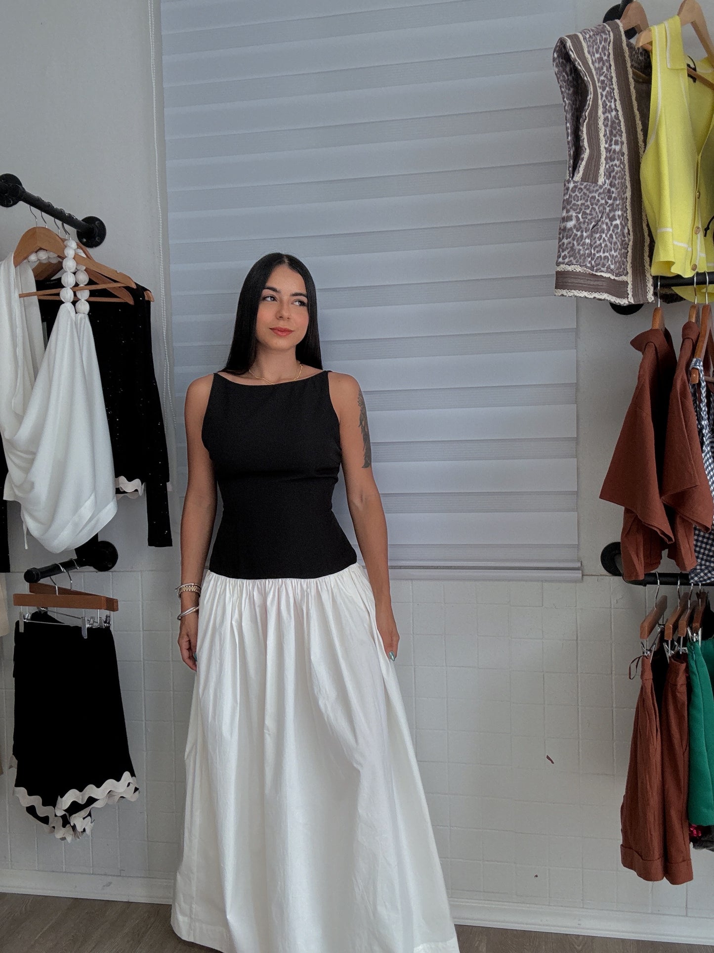 Contrast Maxi dress
