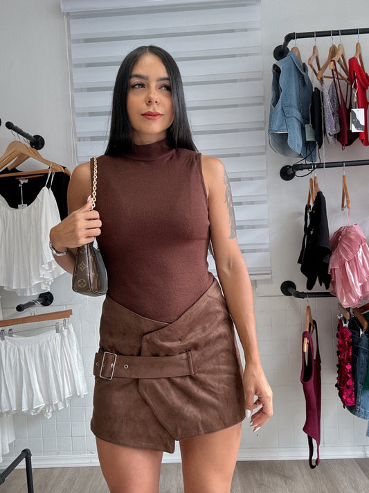 Suede choco Romper