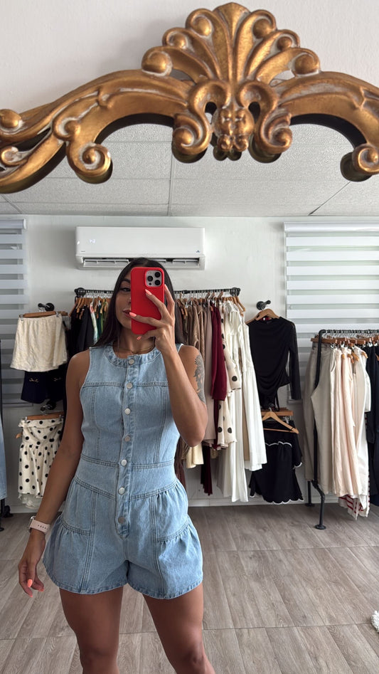 Denim Washed Romper