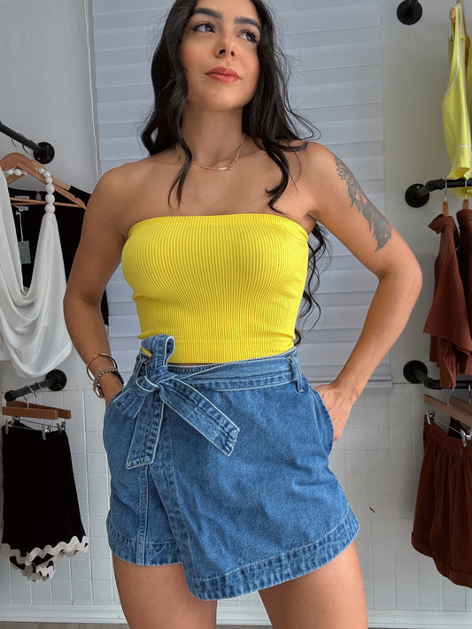 Yellow crop top