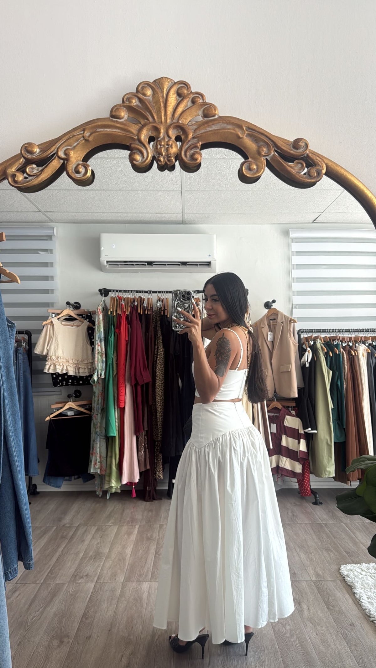 White Skirt set