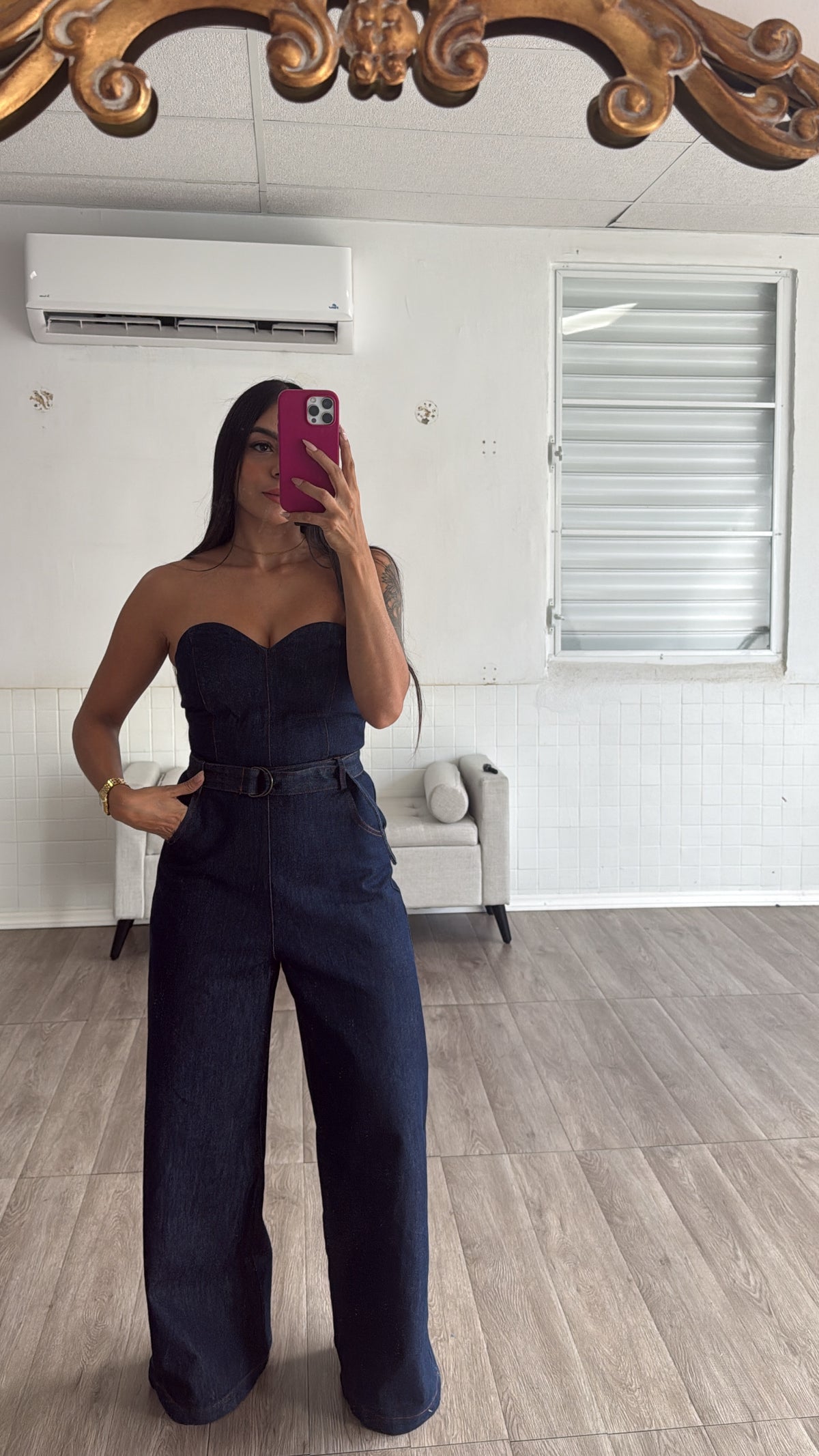 Denim strapless Jumpsuit