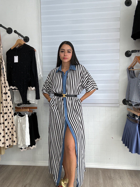 Stripe contrast dress