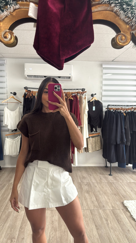 Sweater top in Brown