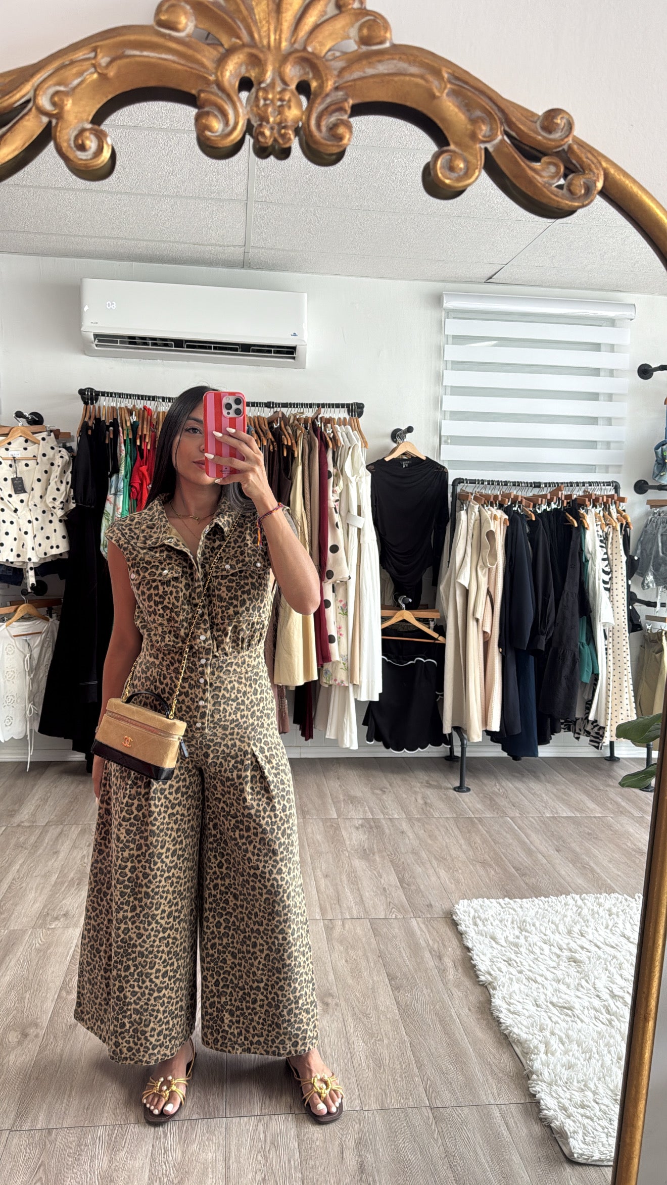 Leopard sleeveless jumpsuit