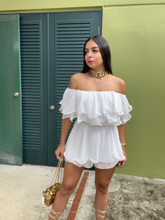 White Bubble Romper