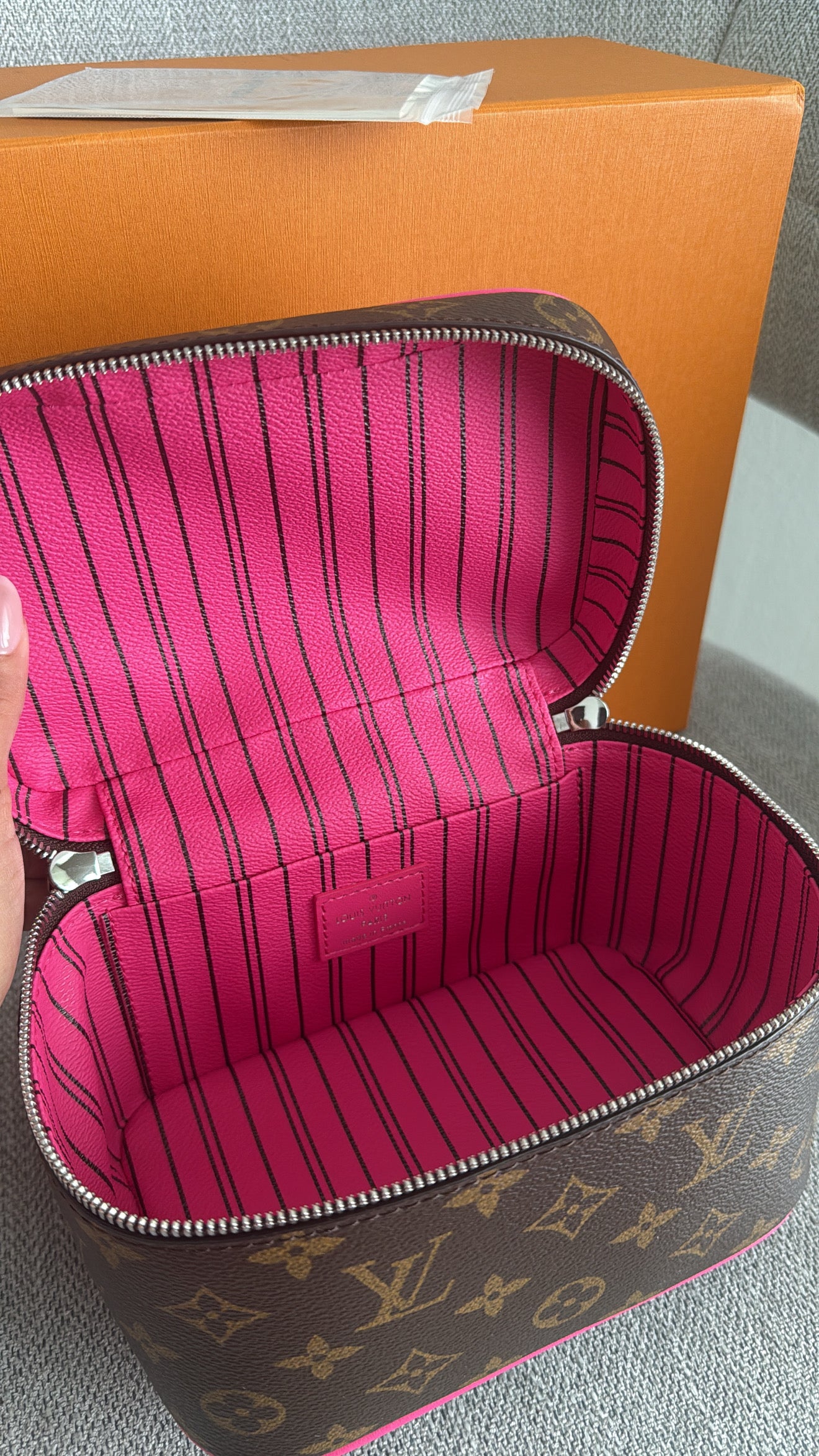 Monogram Pink cosmetic Bag