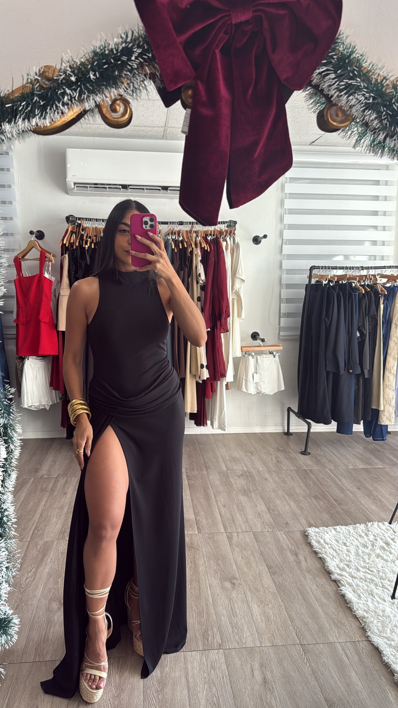 Black High Neck Maxi