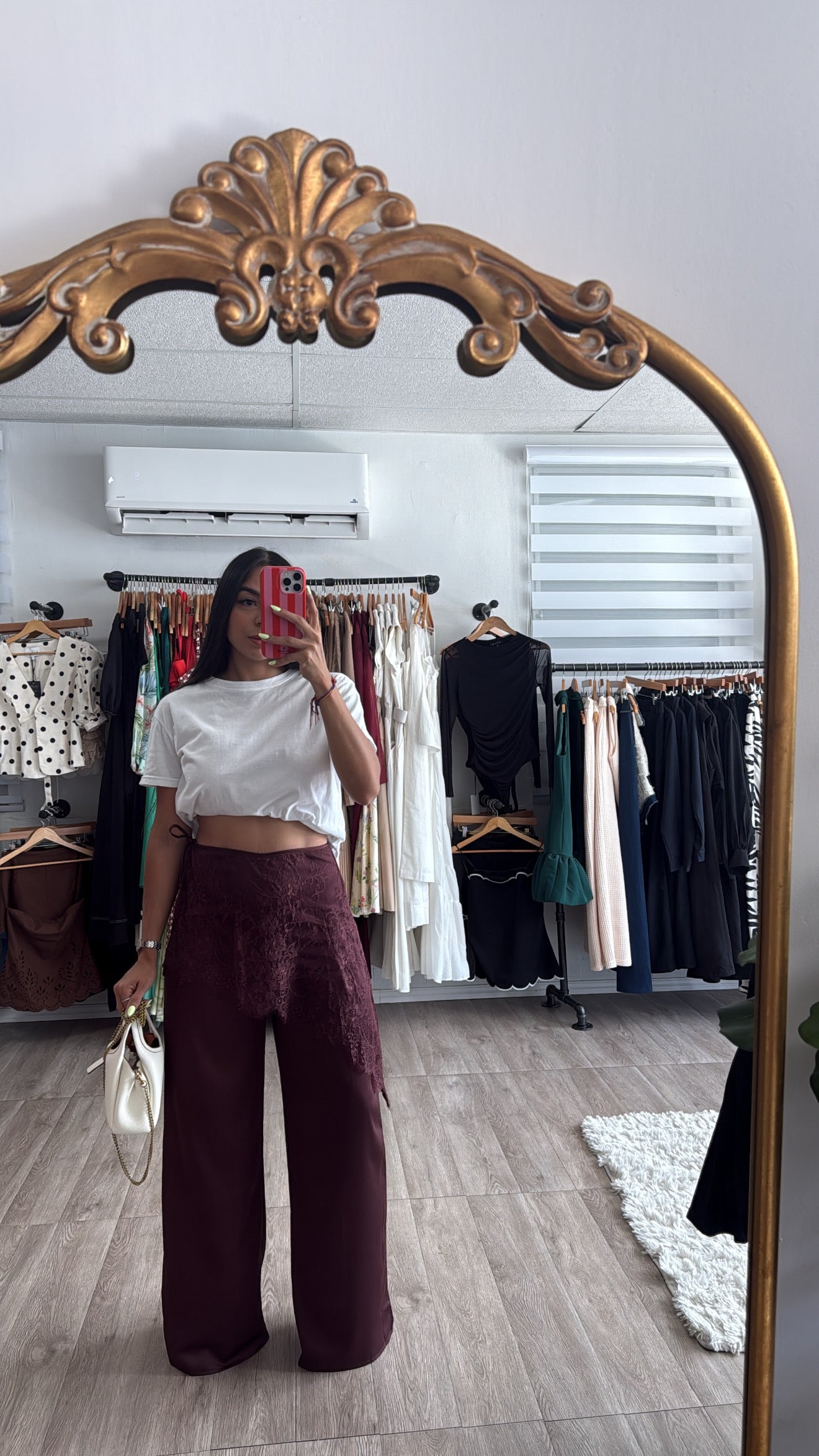 Burgundy Scarf Pants