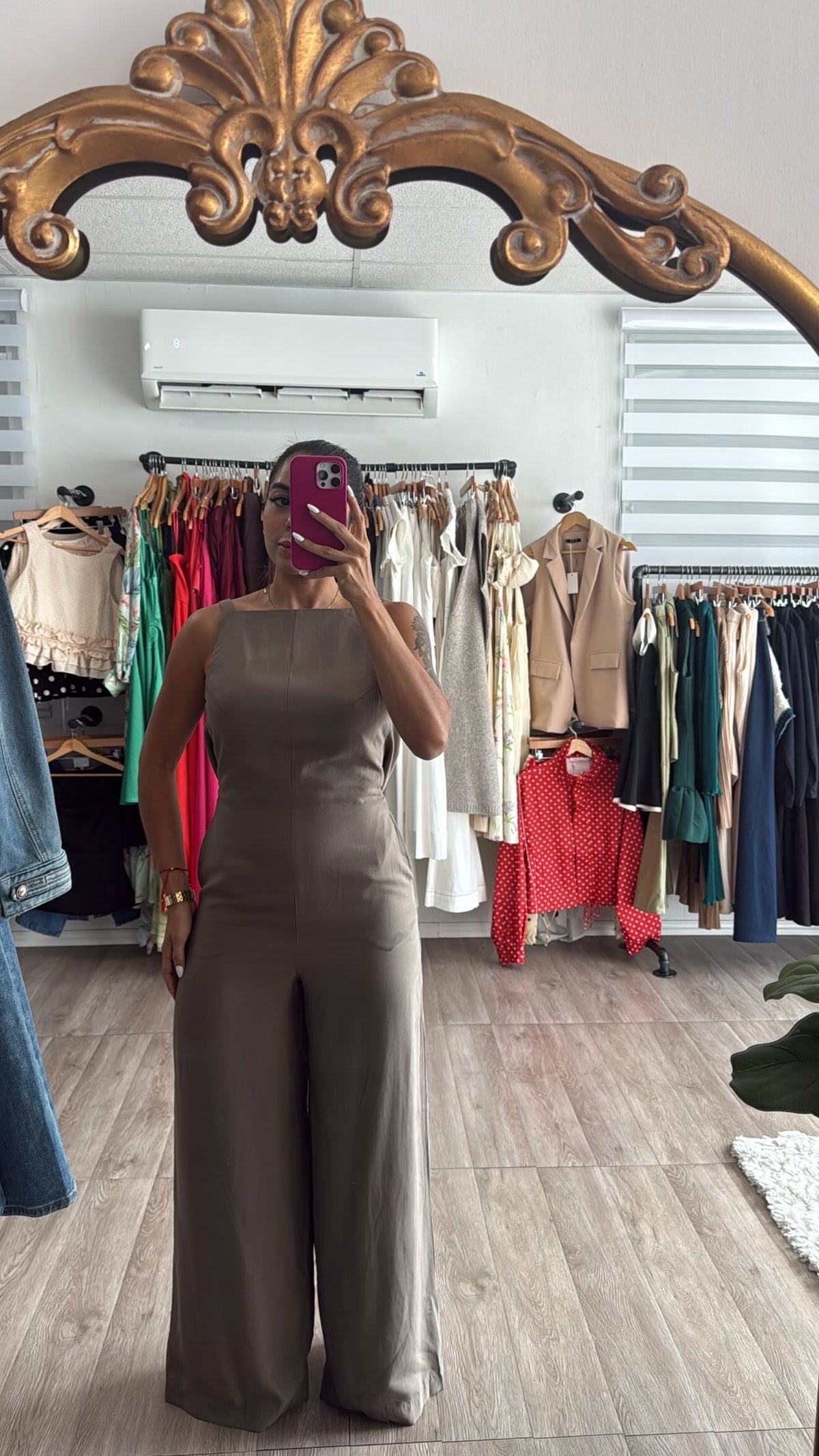 Olive Open Back Jumpsuit