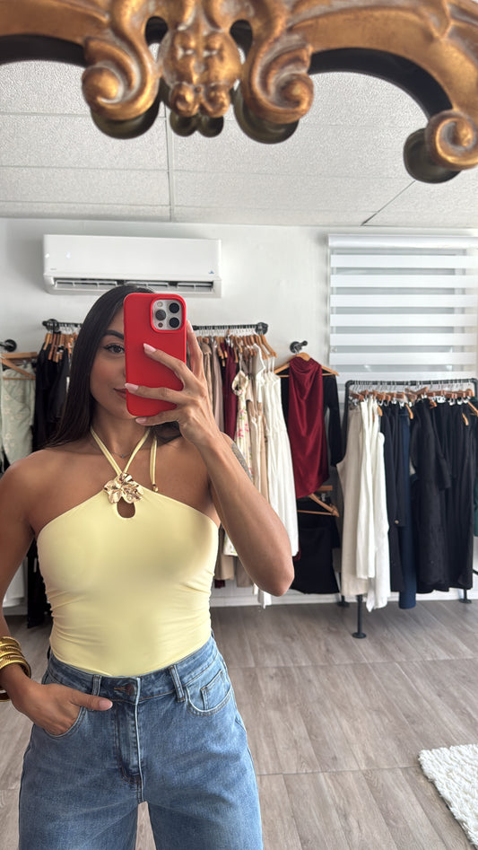 Flower body in pastel Yellow
