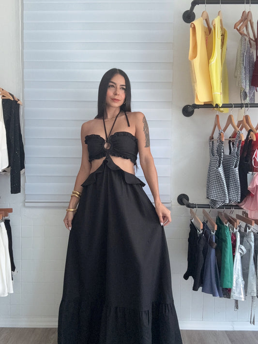 Black Cut out Maxi