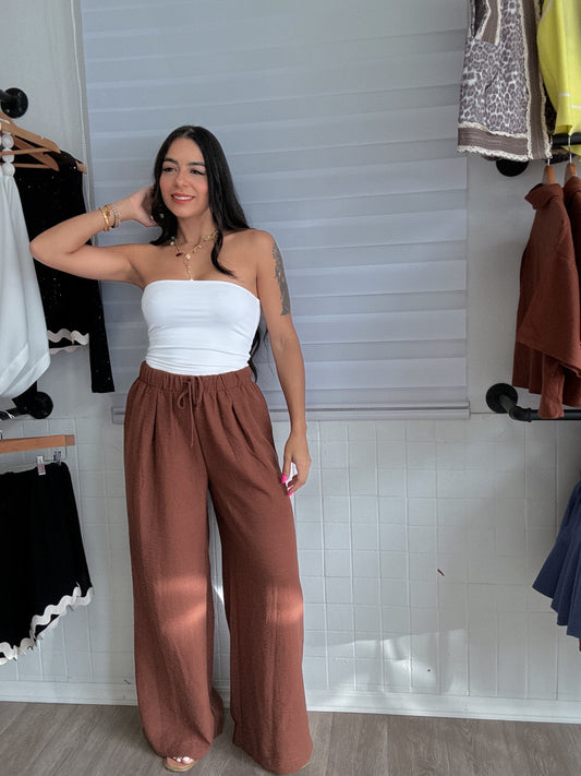 Brown Linen Pants