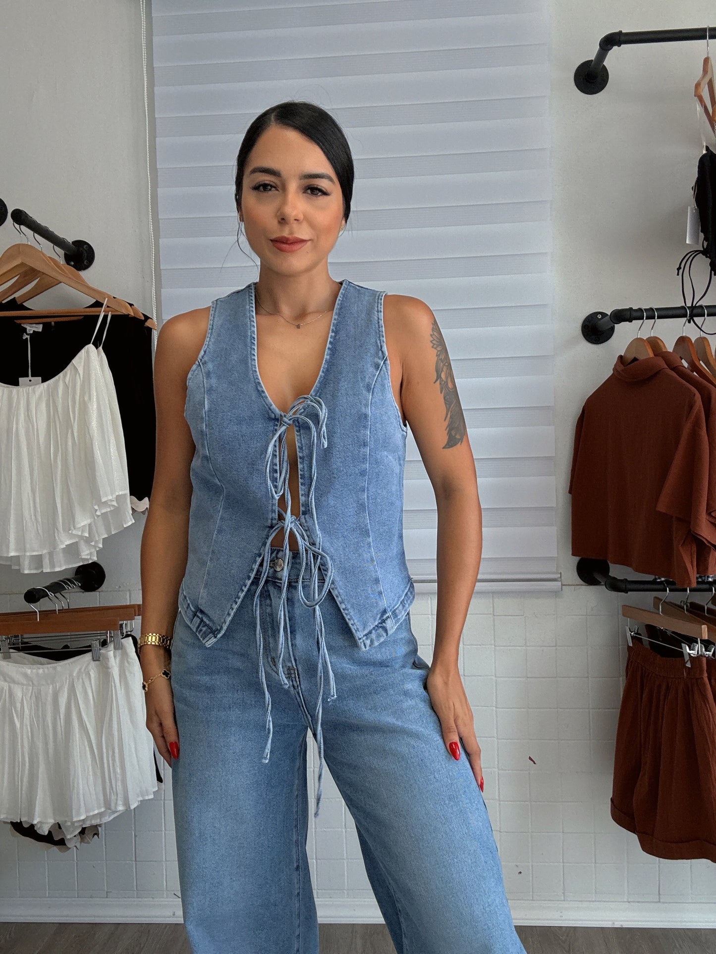 Denim Lace set