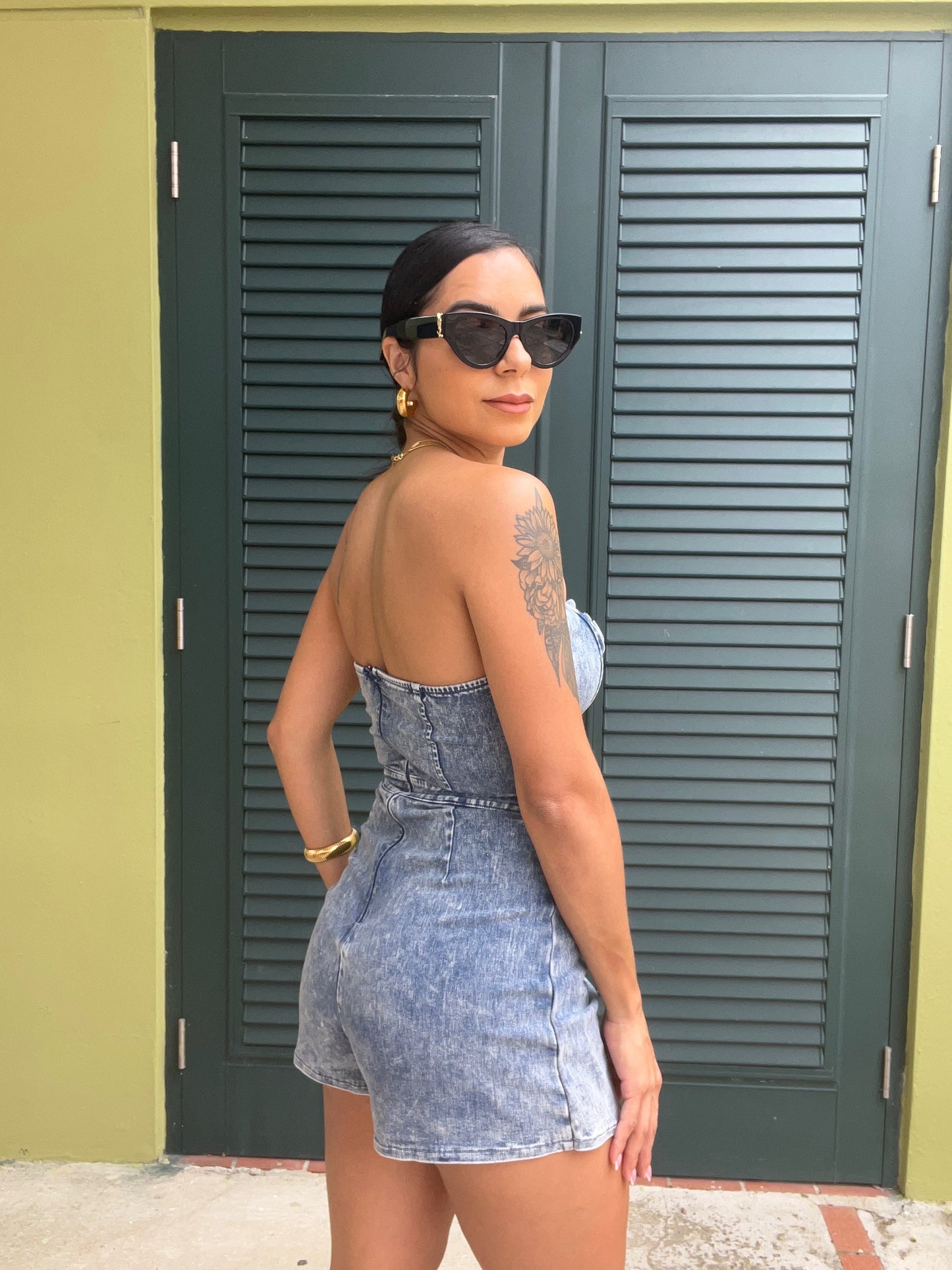 Denim Wash Romper
