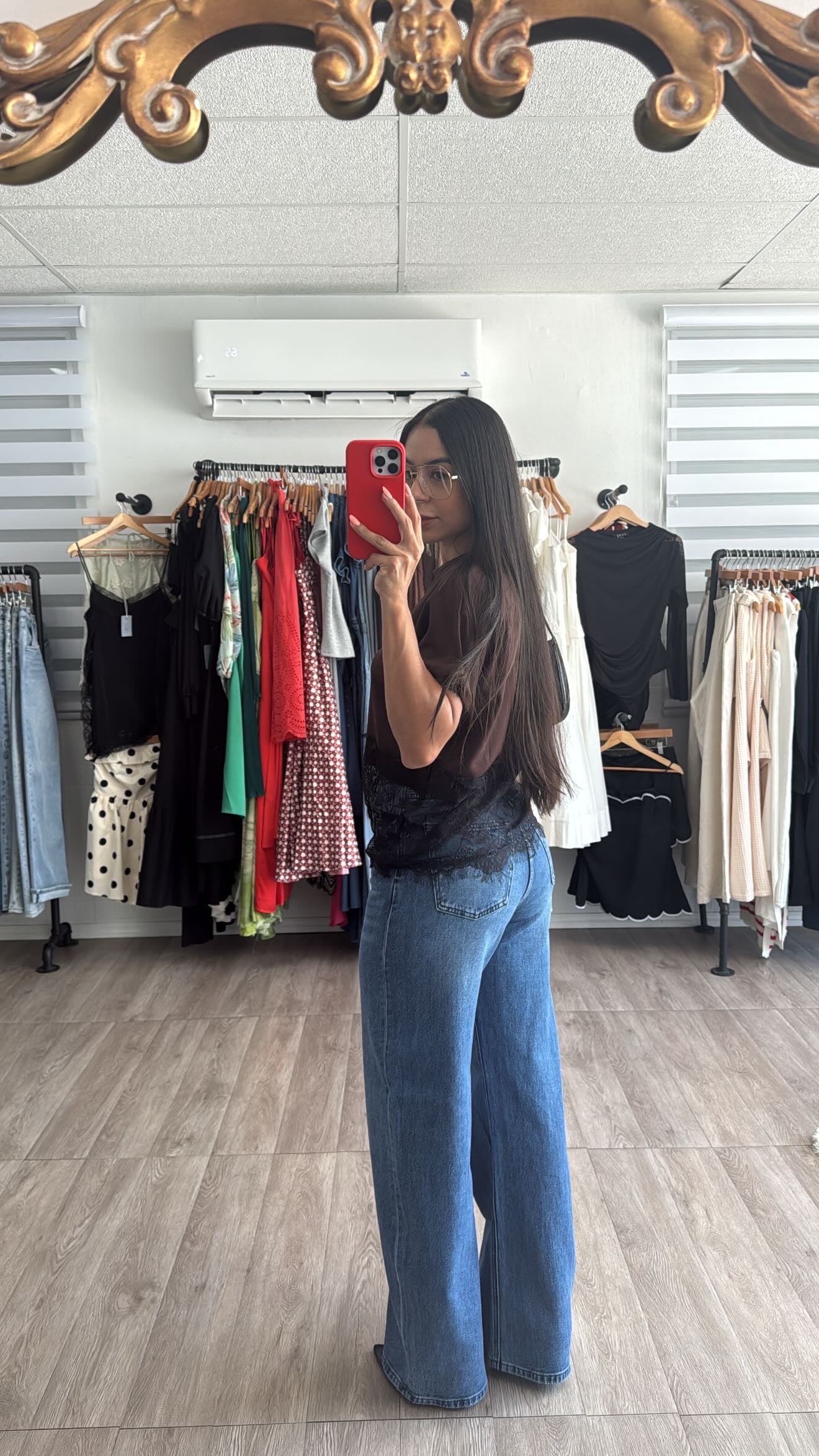Puddle Denim Wide Leg Vibrant