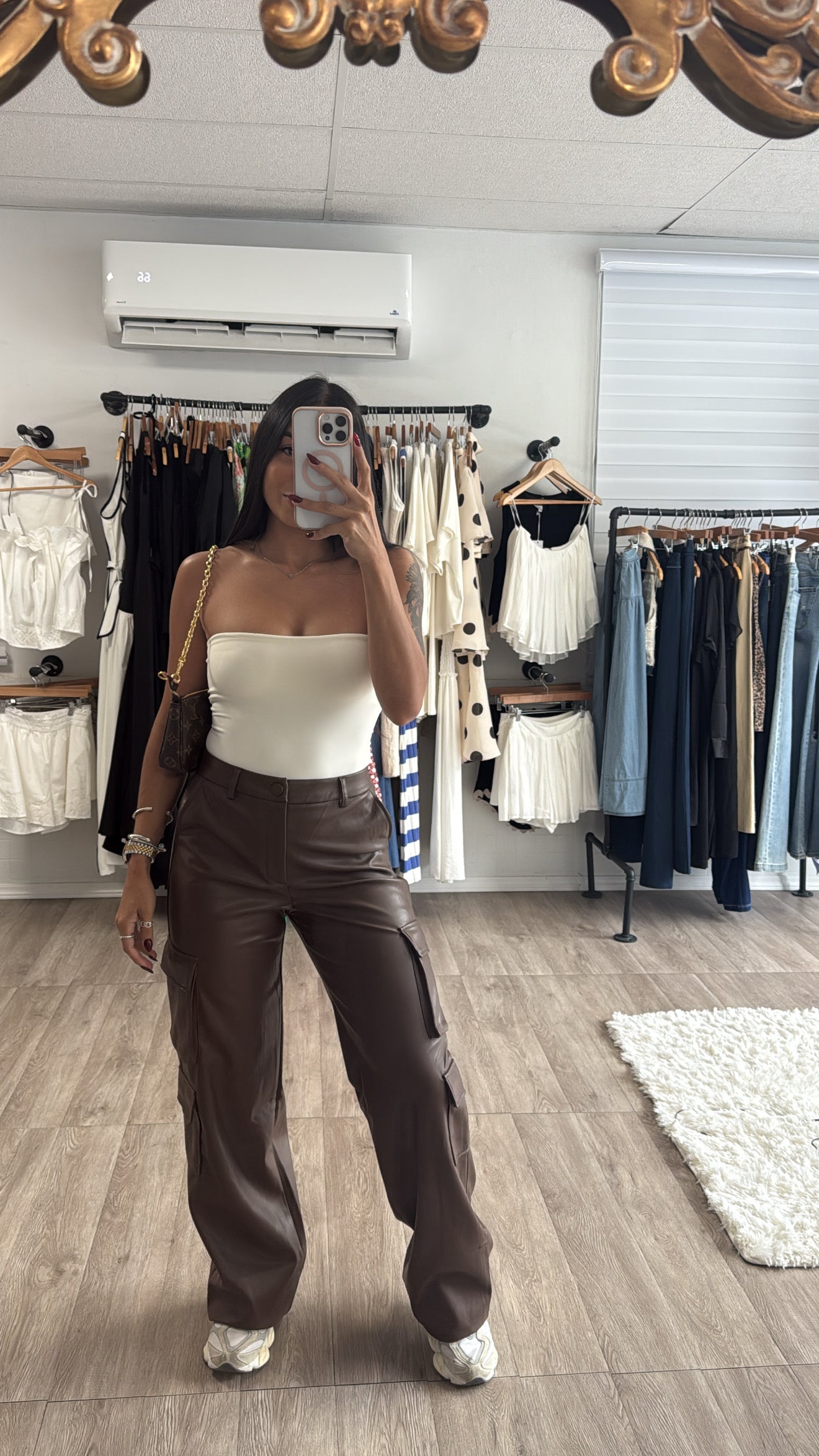 Leather cargo pants