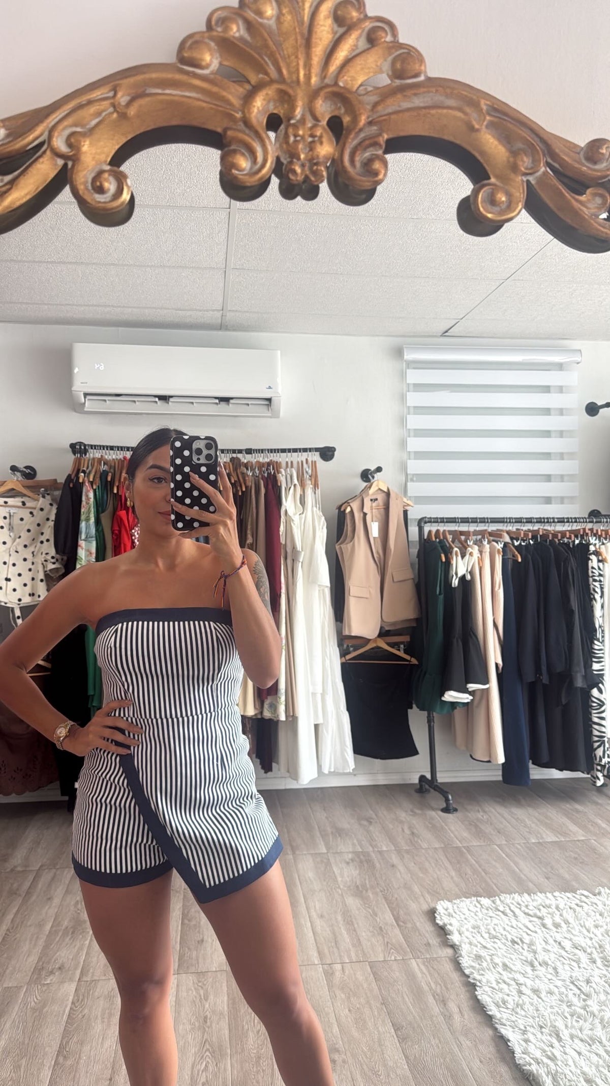 Stripe In Navy Romper