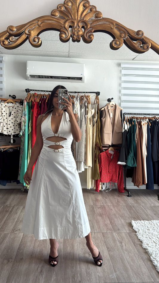 Maxi Belt white dress