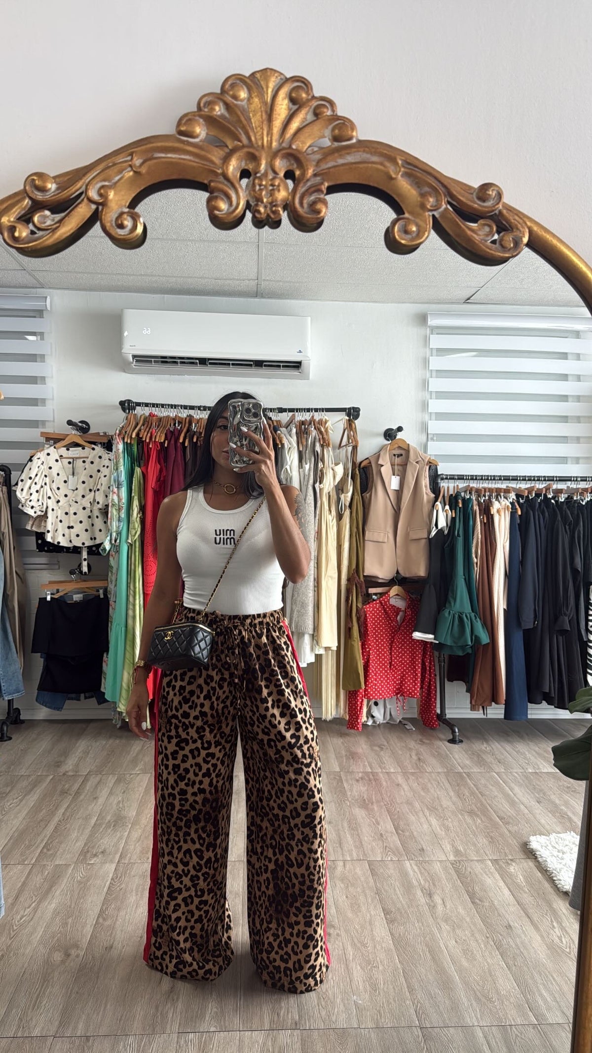 Leopard track pants