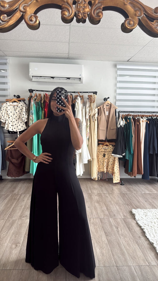 Black Halter Neck Jumpsuit