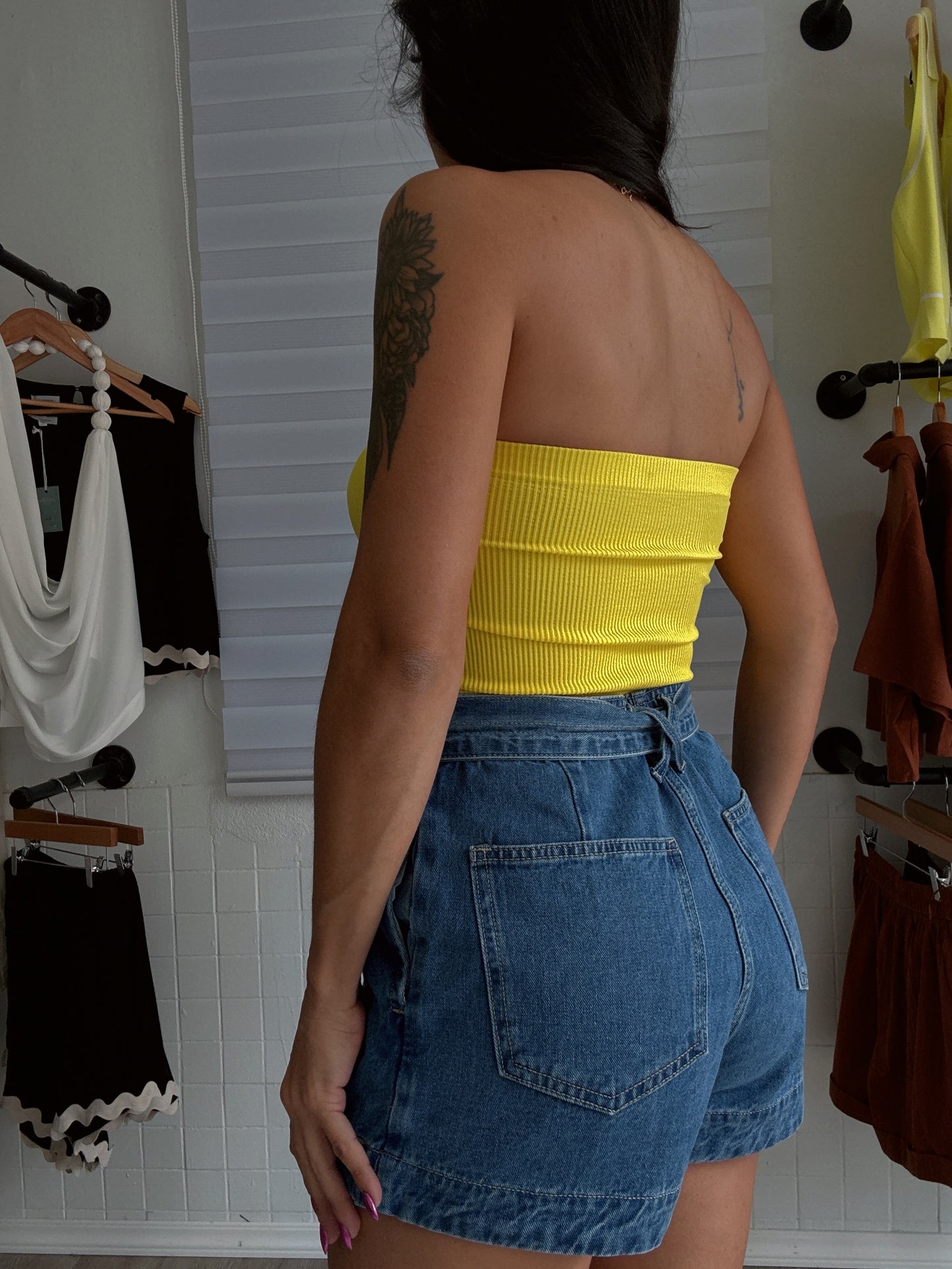 Yellow crop top