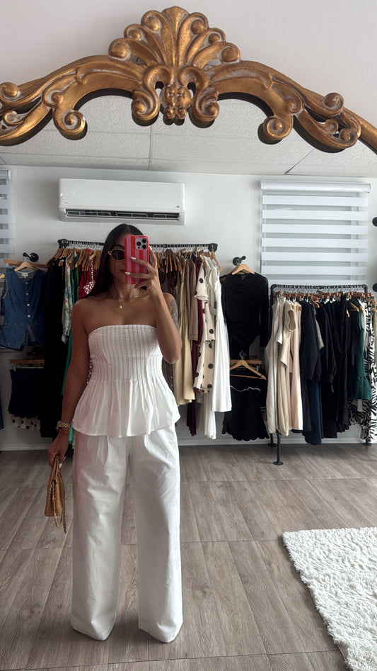 Peplum white set