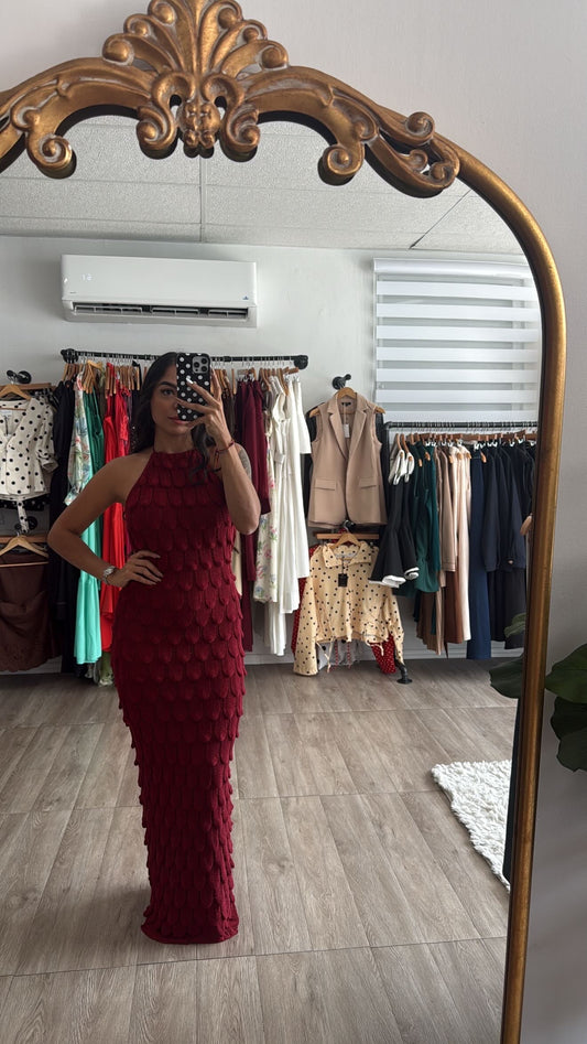 Wine Scallops Dress
