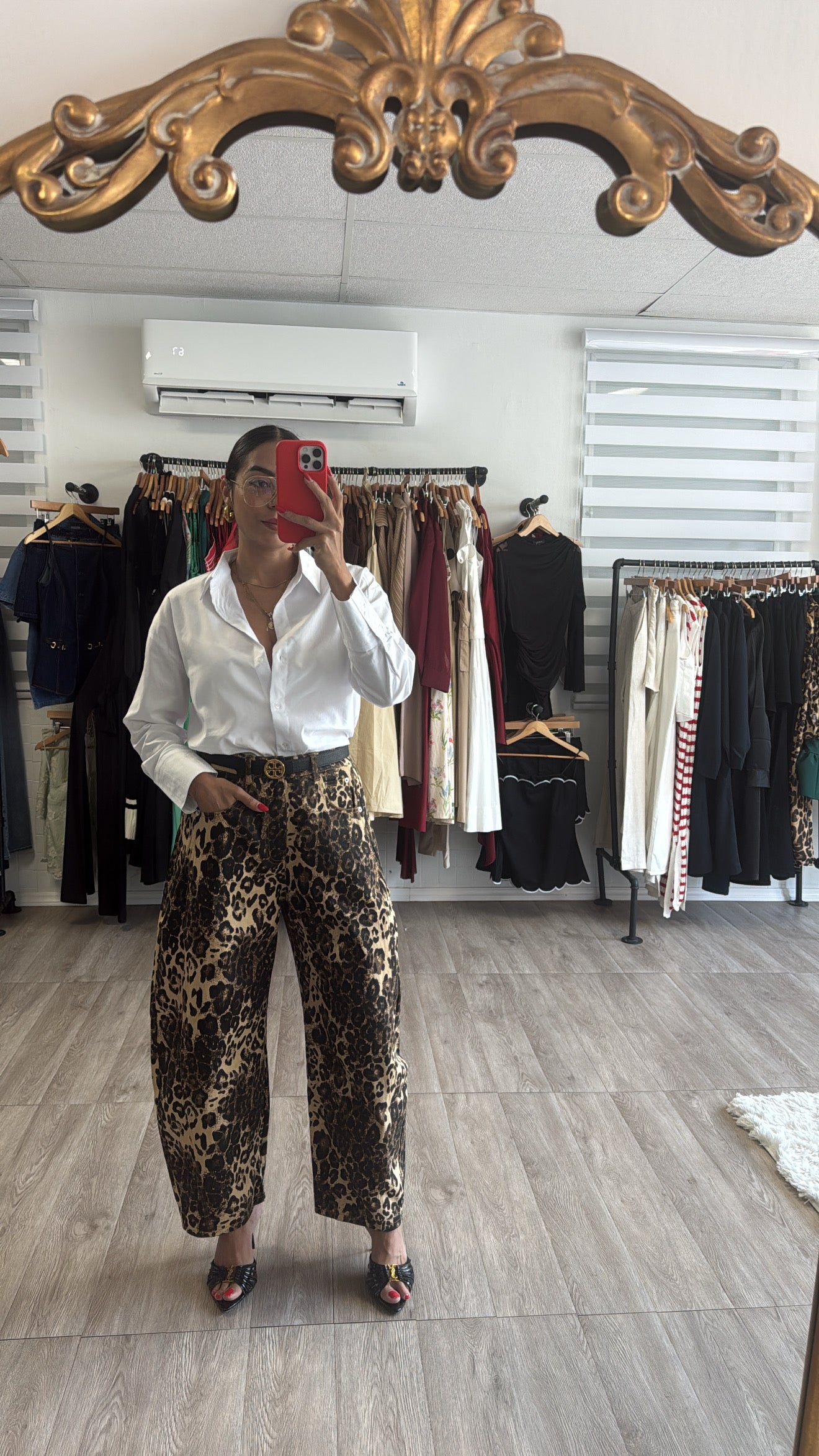 Denim Leopard pants