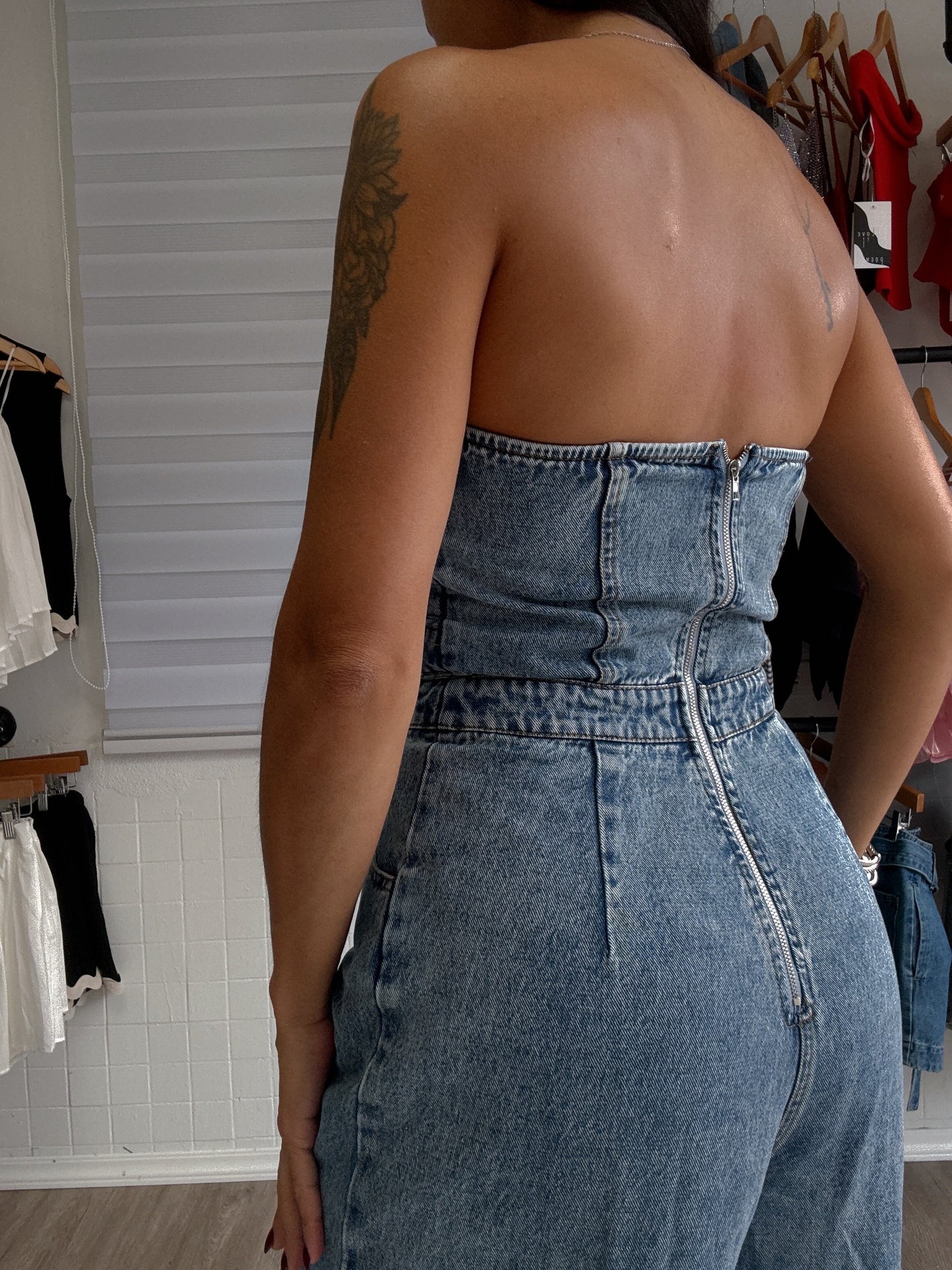 Denim Belt Jumpsuit