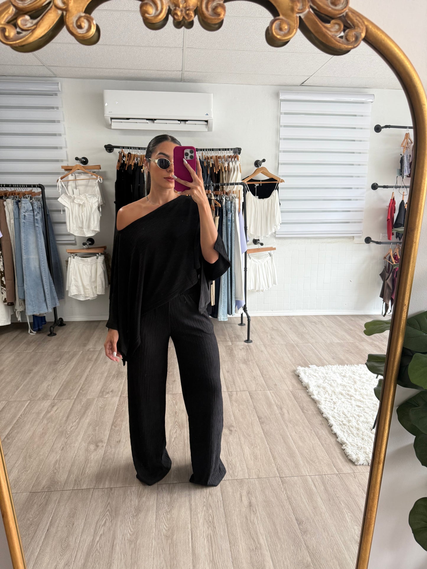 Black off shoulder  set