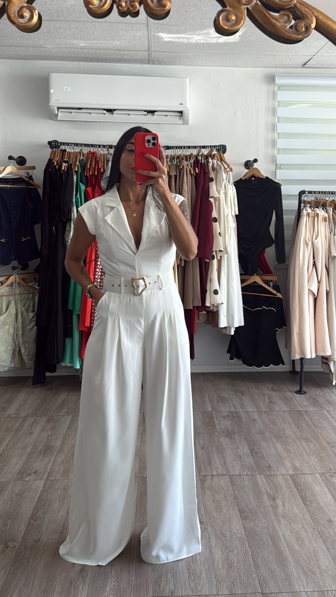 White Belt Jumpsuit