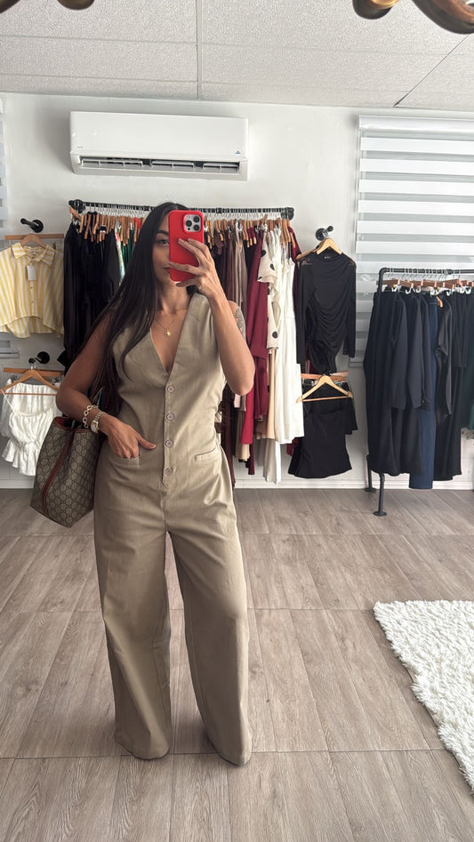 Cream Jumpsuit