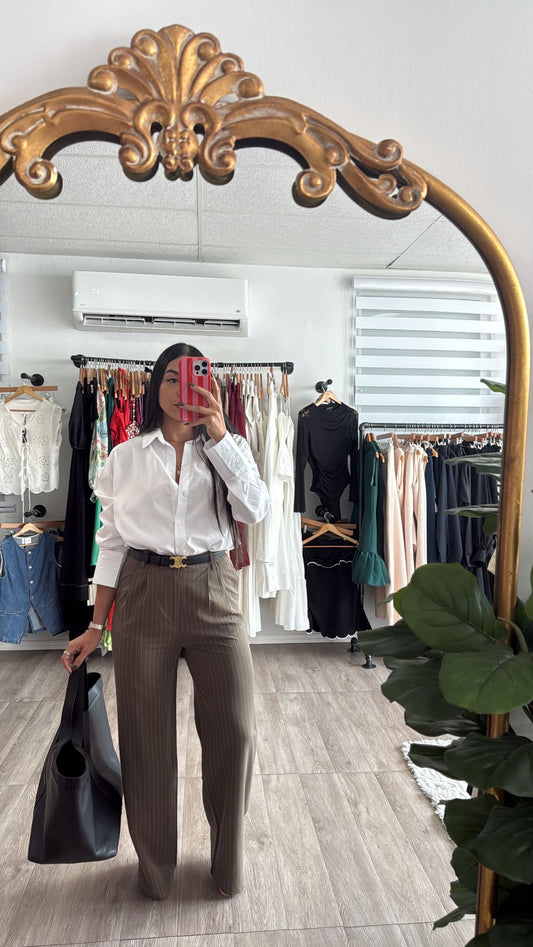 Stripe olive pants