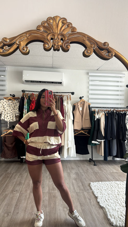 Stripe Short set